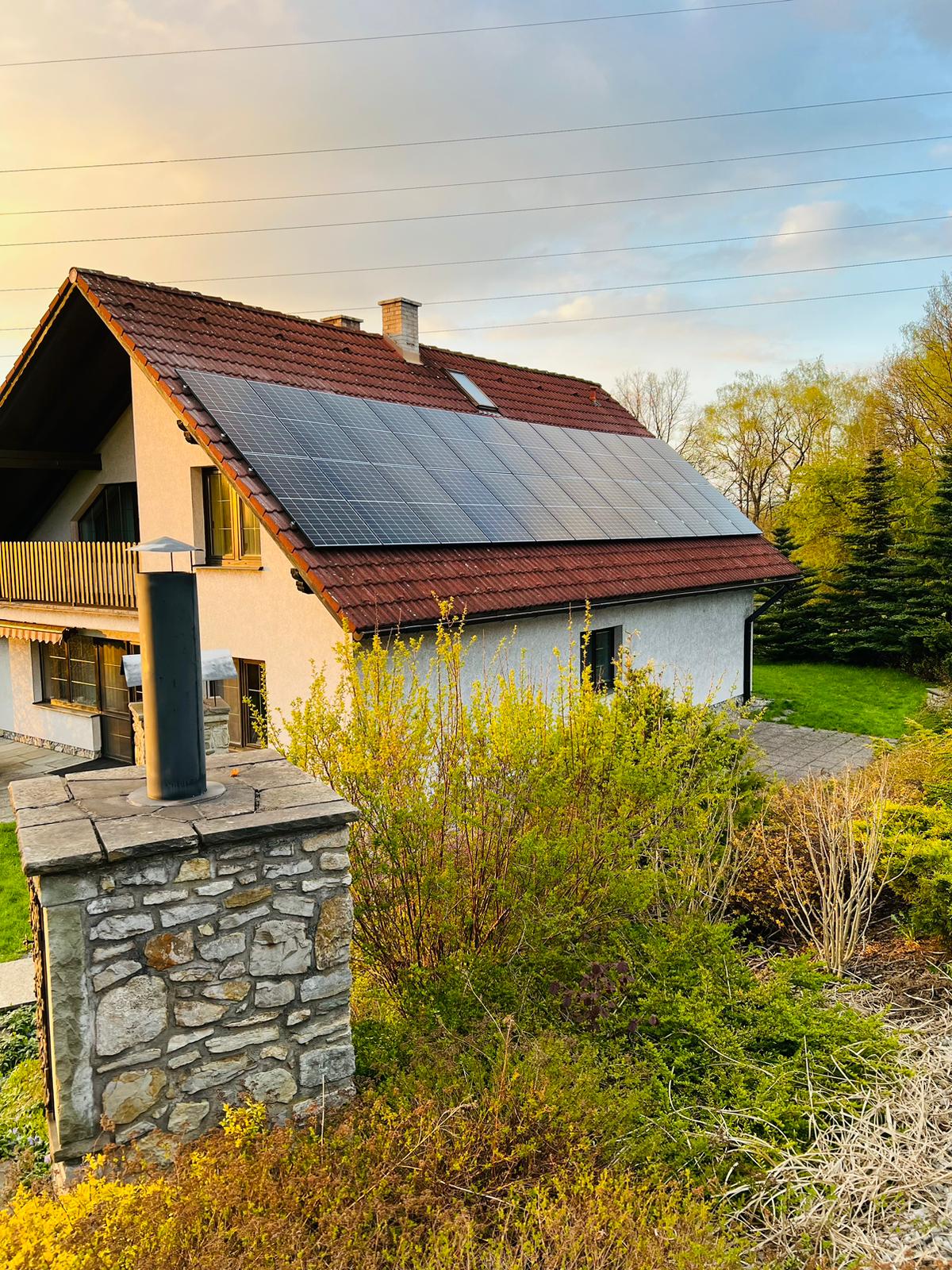 sklon a orientace fotovoltaických panelů